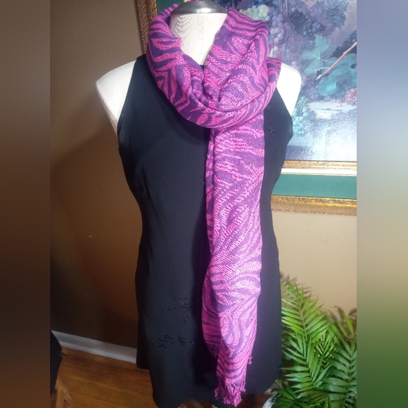 Pink and Purple or Purple and Pink, with iridescence woven throughout. 72x27" - Picture 2 of 6